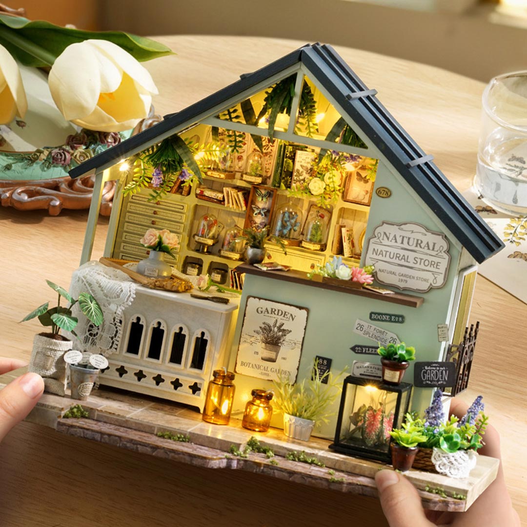 Plants Studio & Cocoa Bakery DIY Miniature Dollhouse Kit