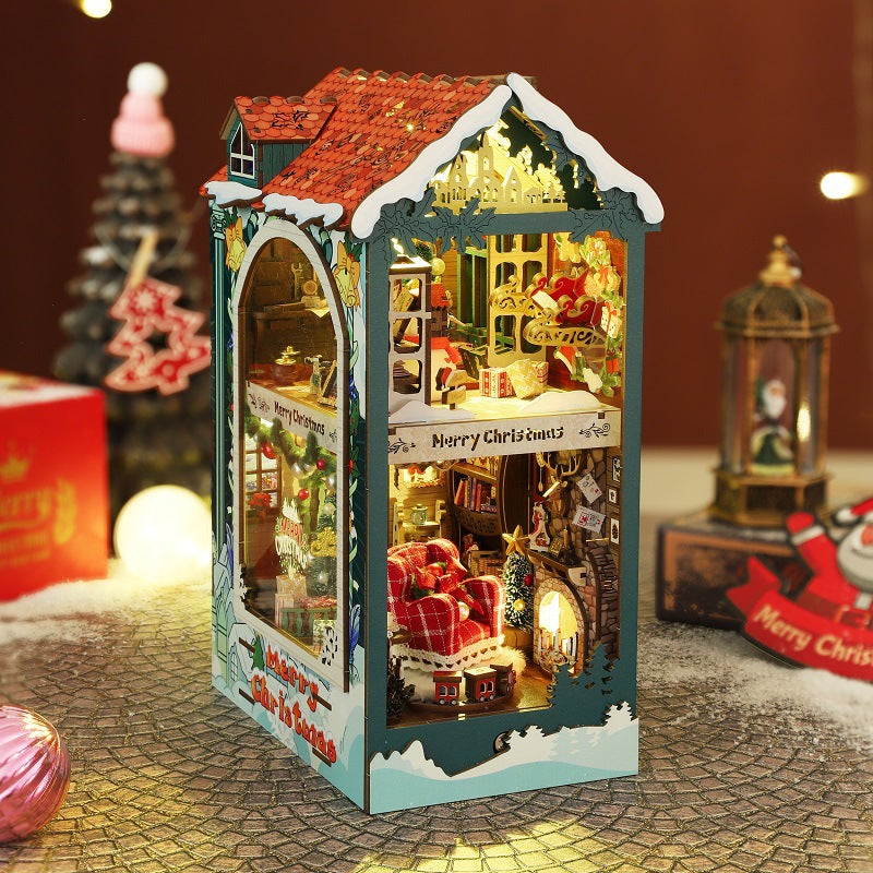 Merry Christmas DIY Wooden Book Nook Kit