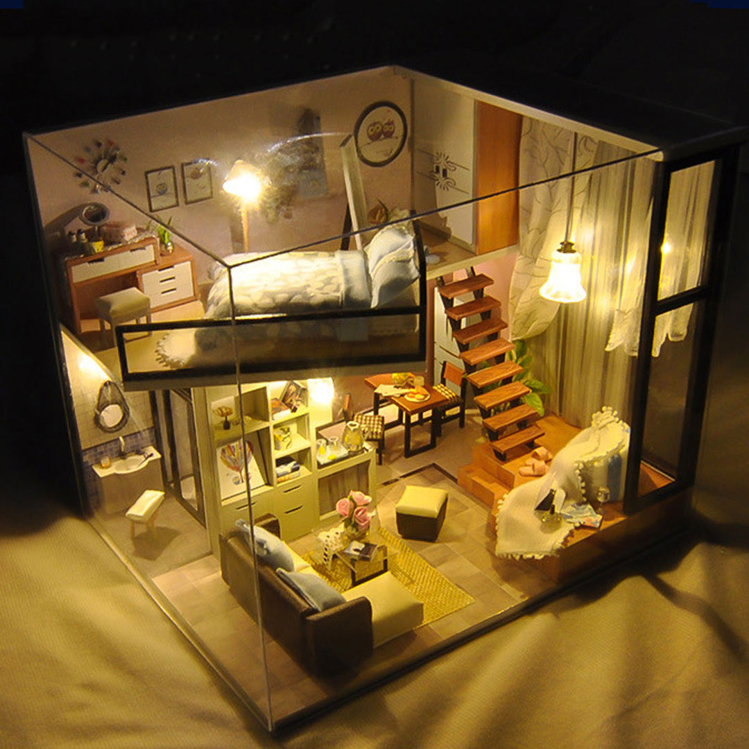 Warm Loft DIY Wooden Dollhouse Kit