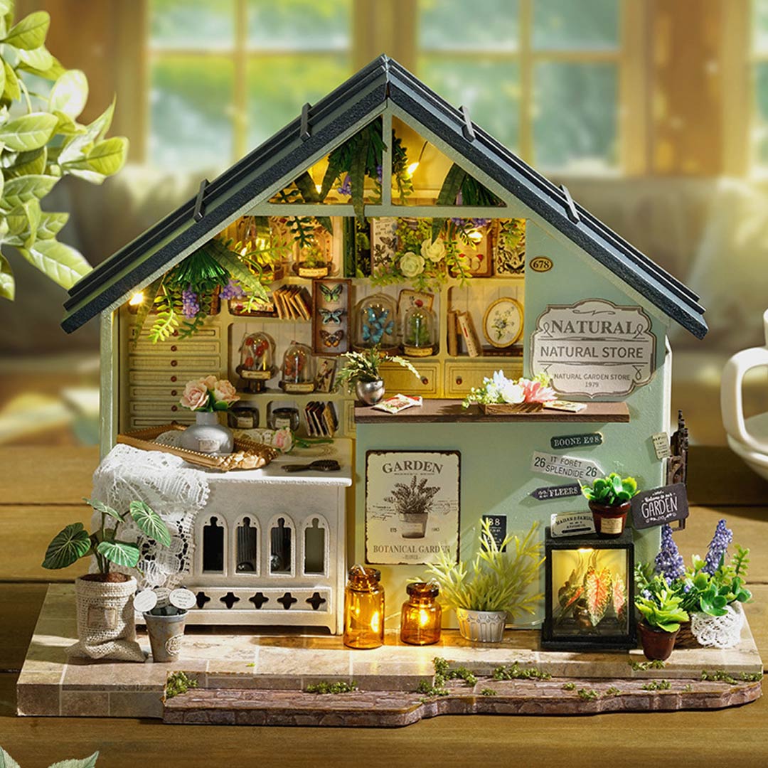 Plants Studio & Cocoa Bakery DIY Miniature Dollhouse Kit