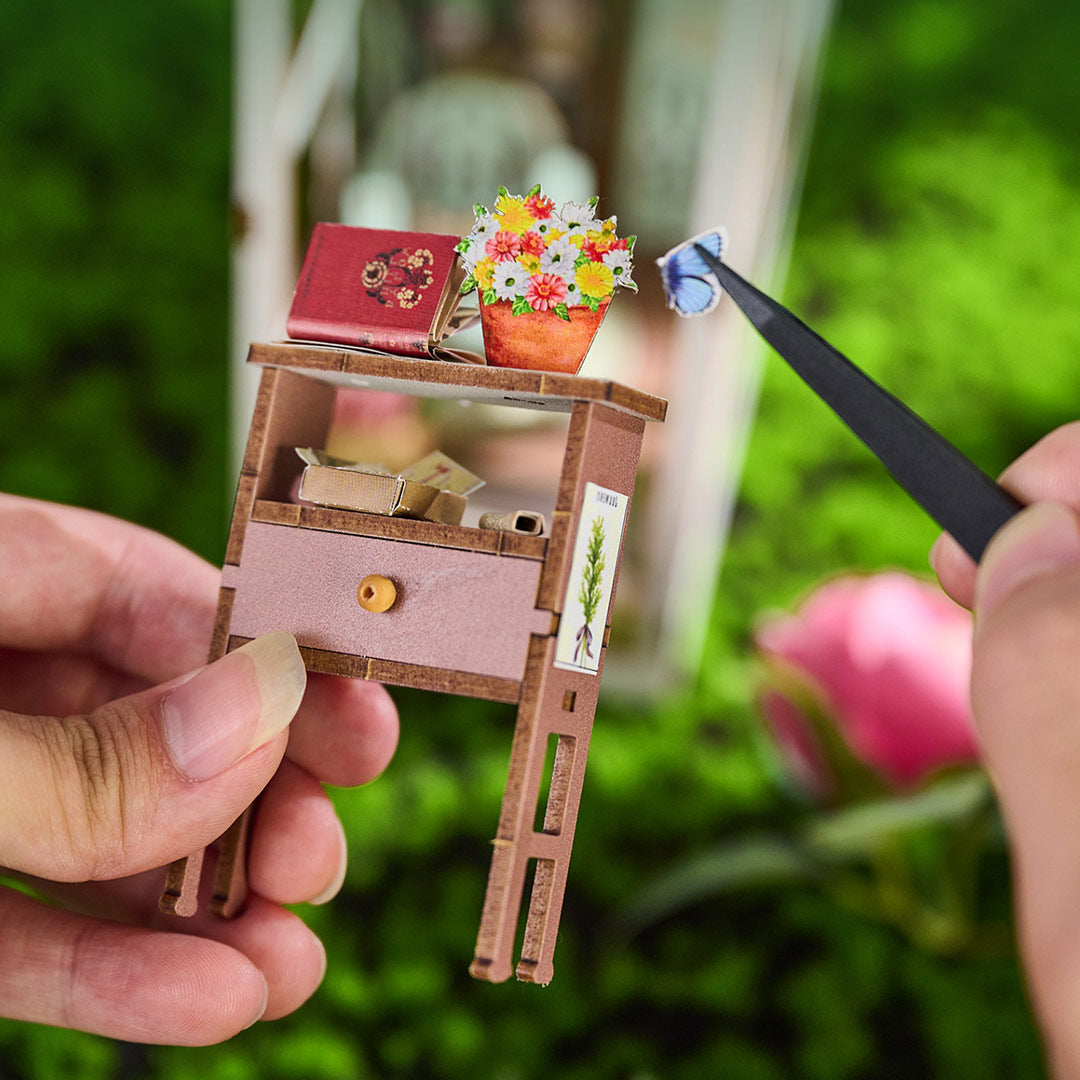 Lucky Flower House DIY Wooden Book Nook Shelf Insert