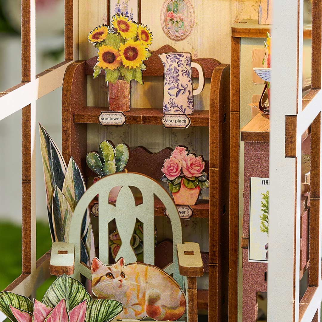 Lucky Flower House DIY Wooden Book Nook Shelf Insert