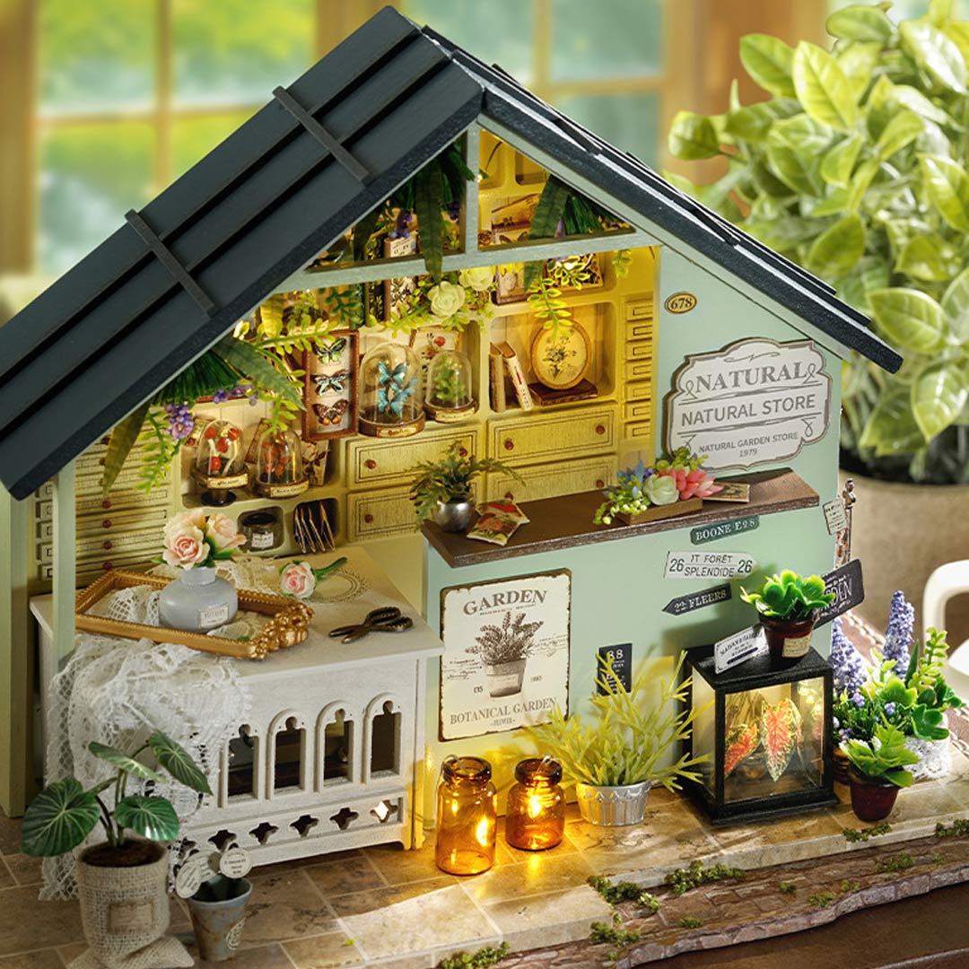 Plants Studio & Cocoa Bakery DIY Miniature Dollhouse Kit