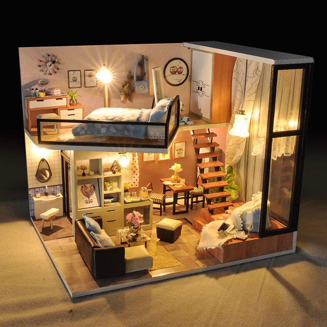 Warm Loft DIY Wooden Dollhouse Kit