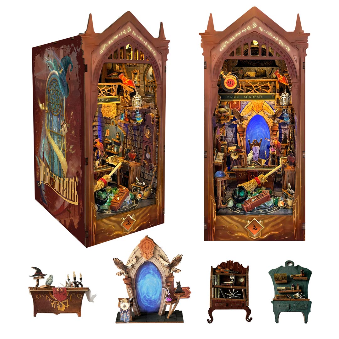 Magic Academy 3D Wooden Book Nook Kit