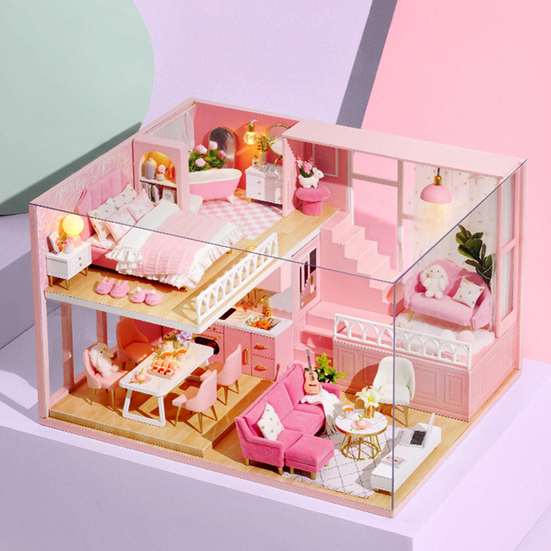 Warm Time Apartment Loft DIY Miniature Dollhouse Kit