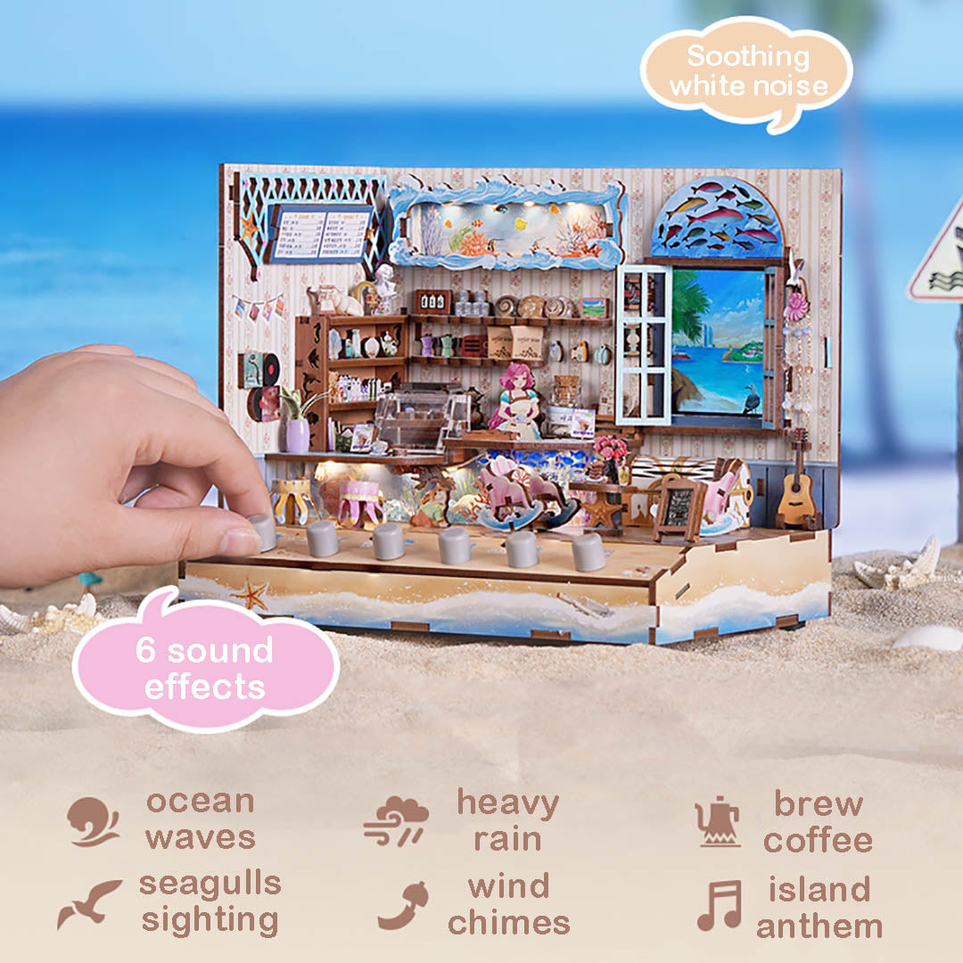 Seaside Cafe DIY Miniature & 6 Sound Effects Scene House