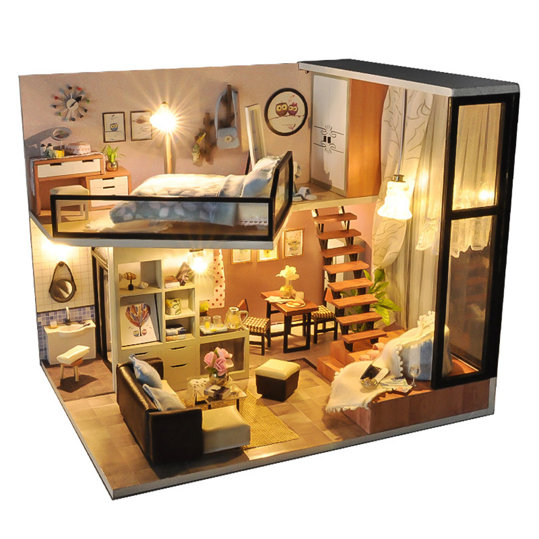 Warm Loft DIY Wooden Dollhouse Kit