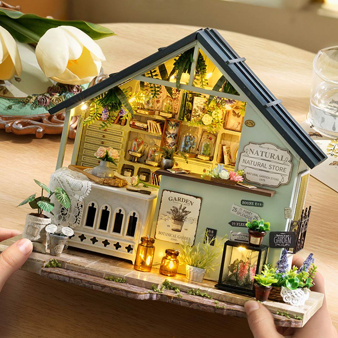 Plants Studio & Cocoa Bakery DIY Miniature Dollhouse Kit