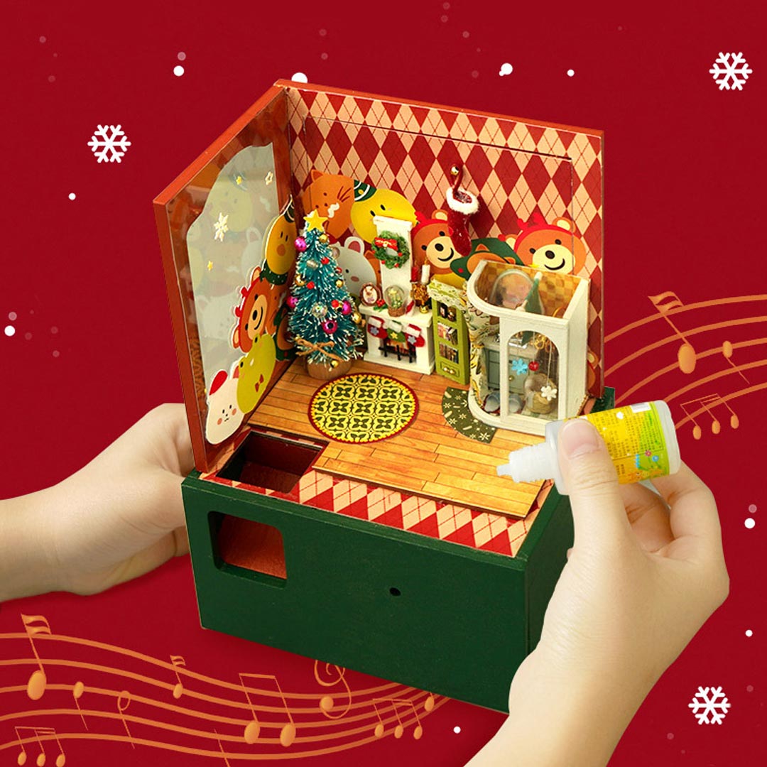 Merry Christmas Claw Machine DIY Wooden Music Box