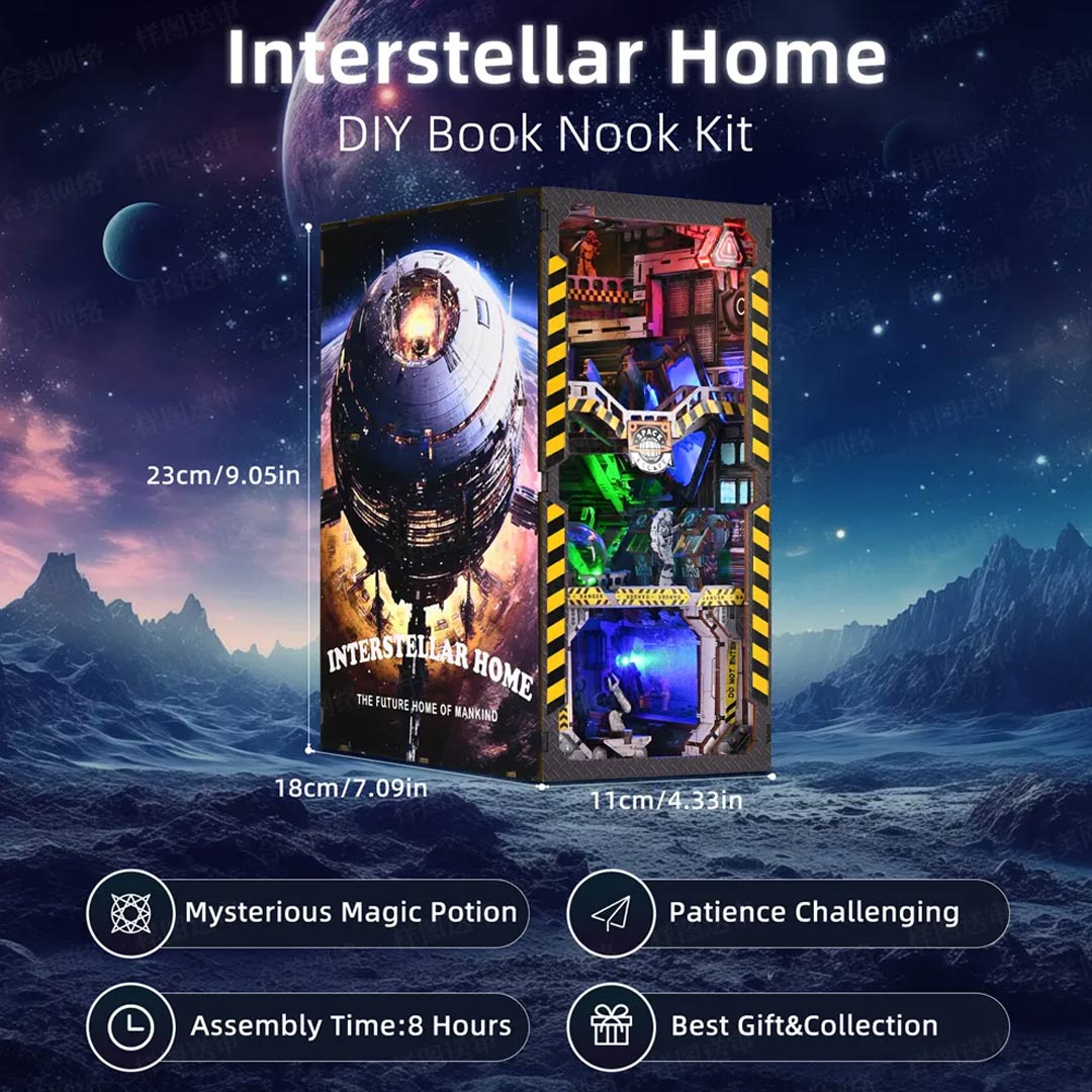 Interstellar Home 3D Wooden Puzzle Book Nook