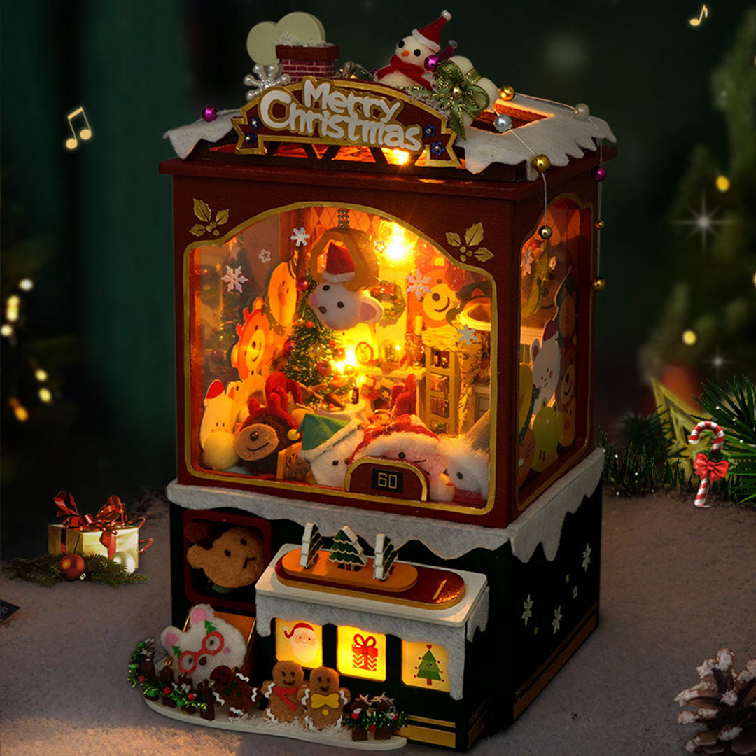 Merry Christmas Claw Machine DIY Wooden Music Box