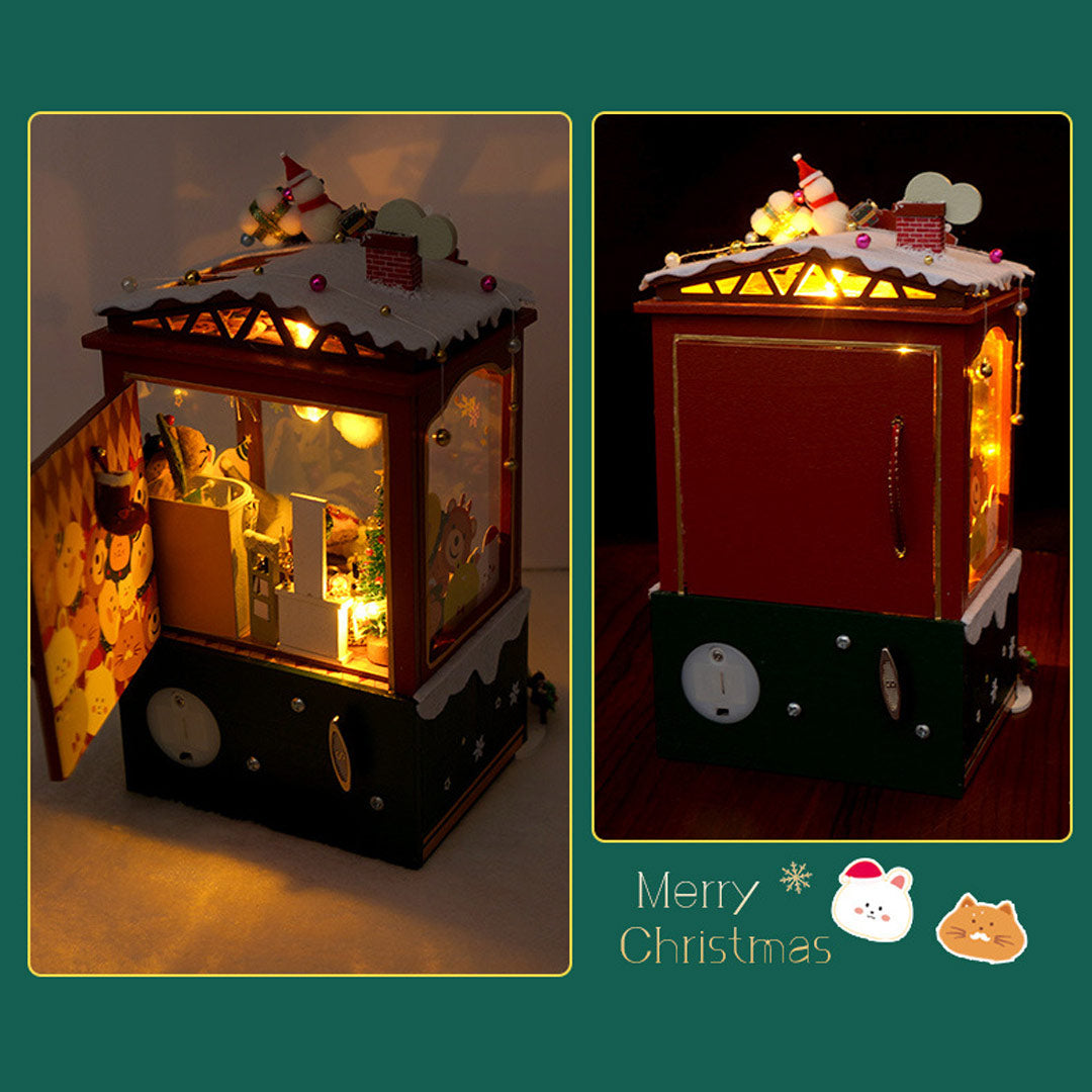 Merry Christmas Claw Machine DIY Wooden Music Box