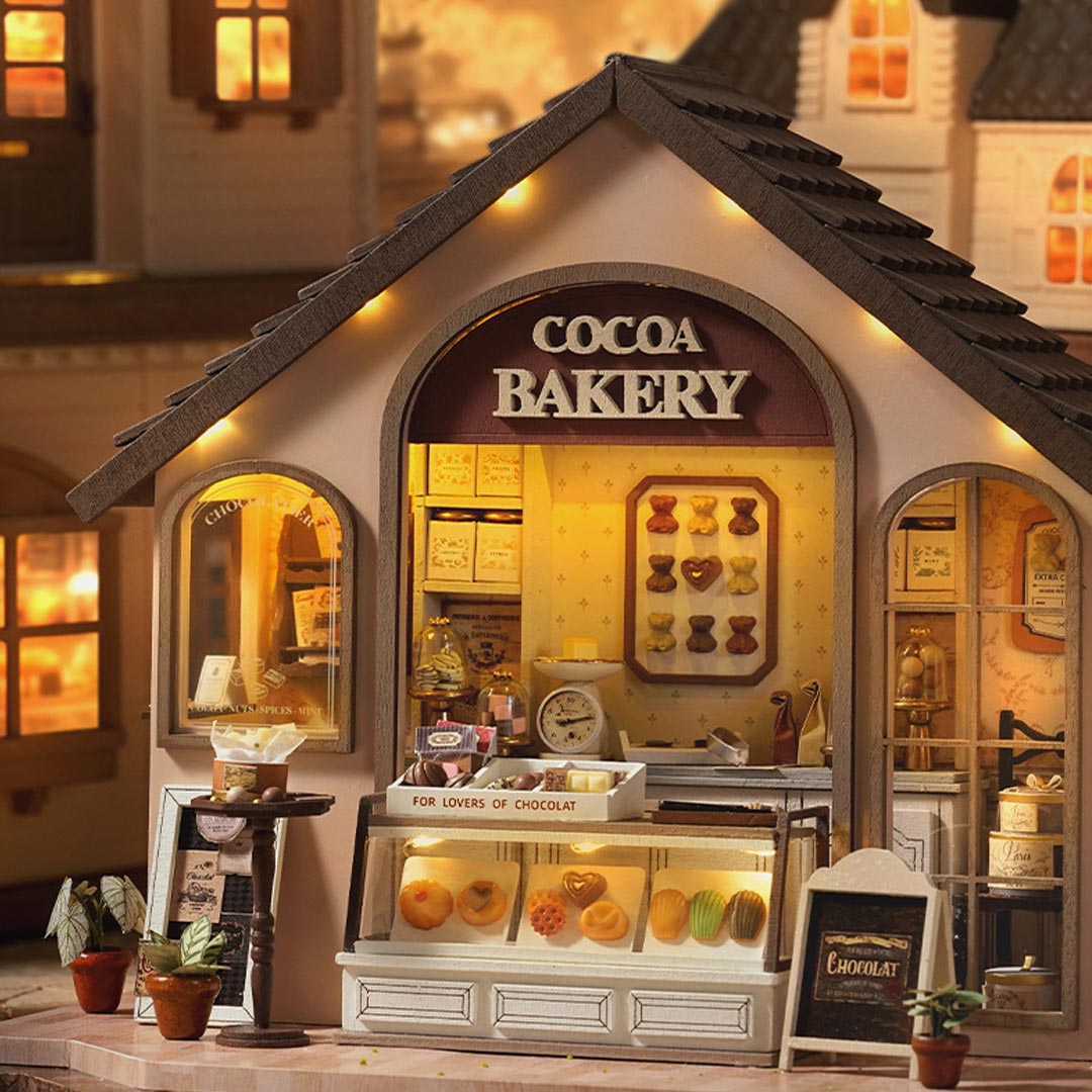 Plants Studio & Cocoa Bakery DIY Miniature Dollhouse Kit