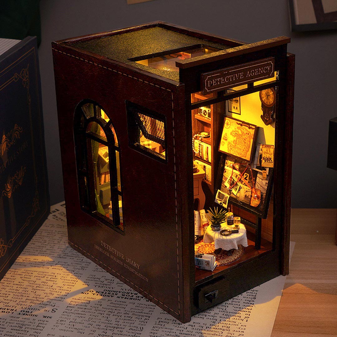 Detective Agency DIY Book Nook Shelf Insert