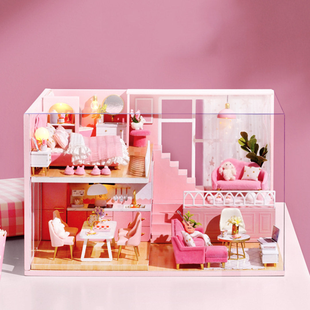 Warm Time Apartment Loft DIY Miniature Dollhouse Kit