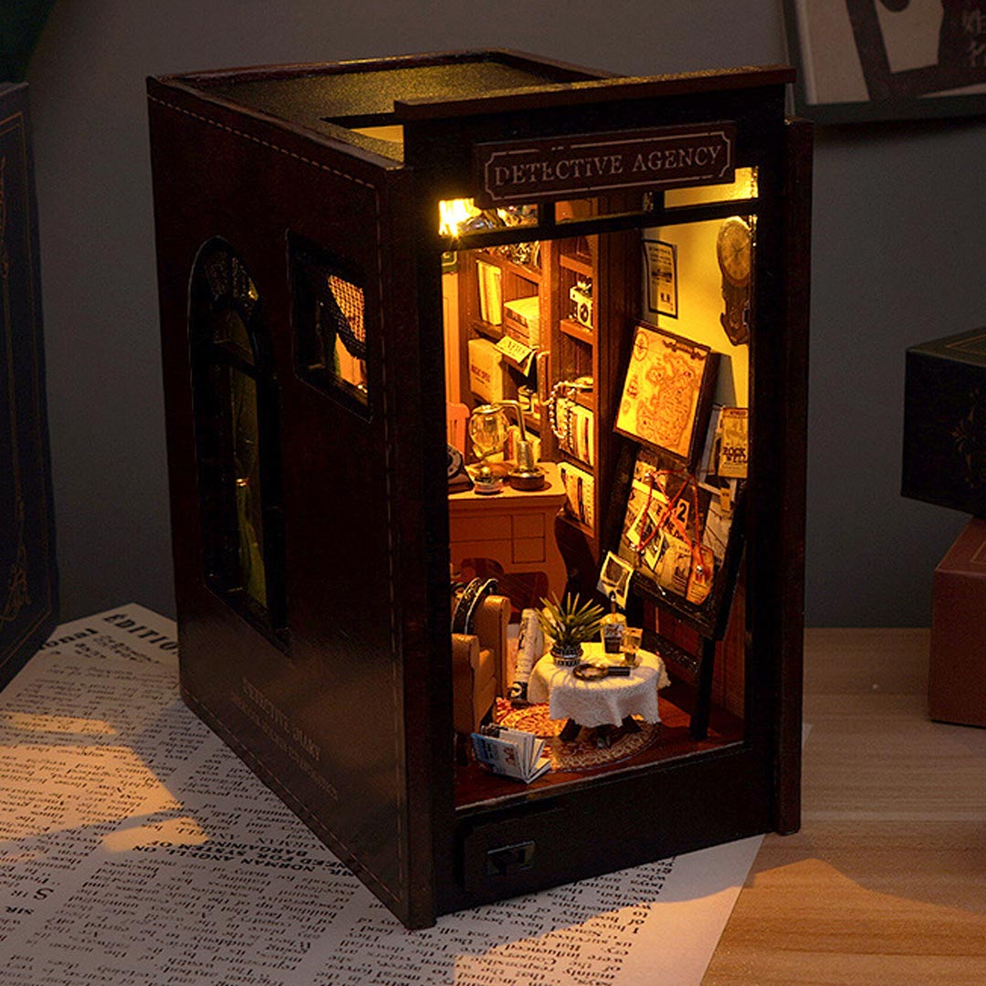 Detective Agency DIY Book Nook Shelf Insert