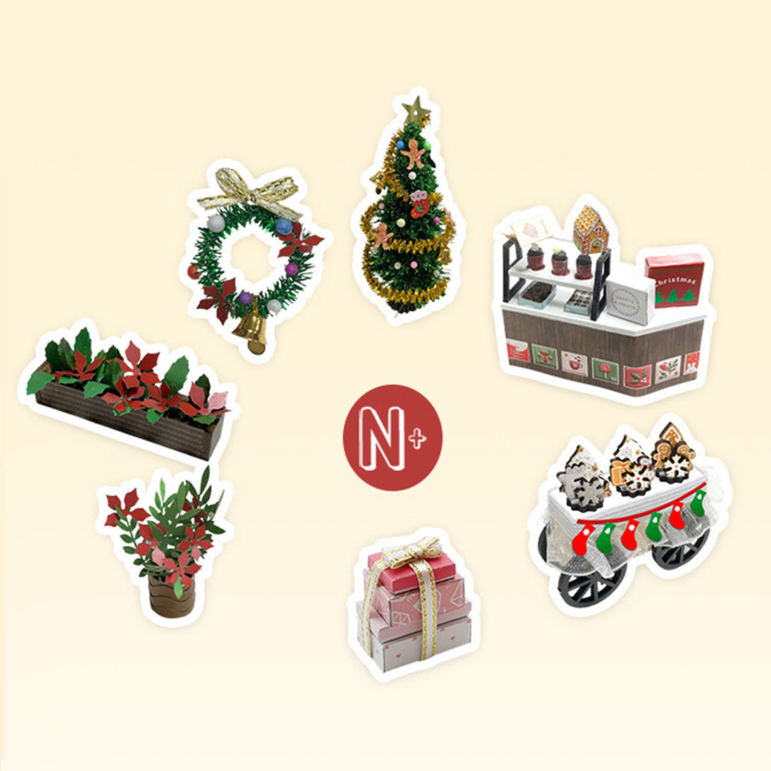 Christmas Sweets Treats Shop DIY Wooden Dollhouse Kit