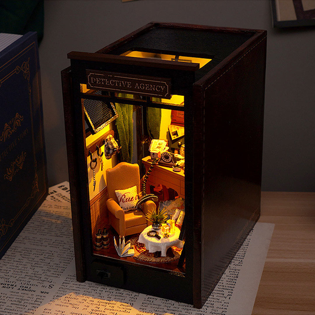 Detective Agency DIY Book Nook Shelf Insert