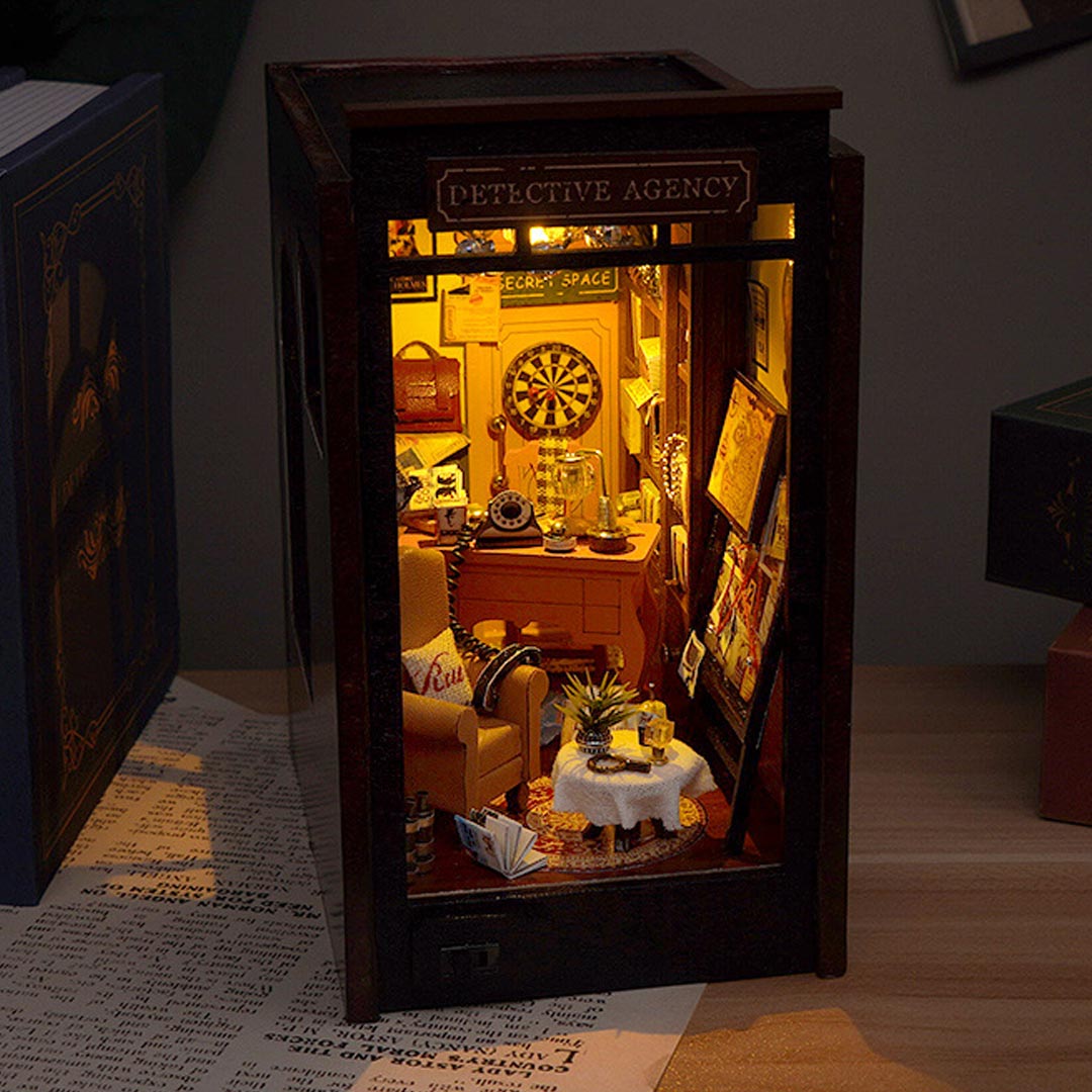 Detective Agency DIY Book Nook Shelf Insert