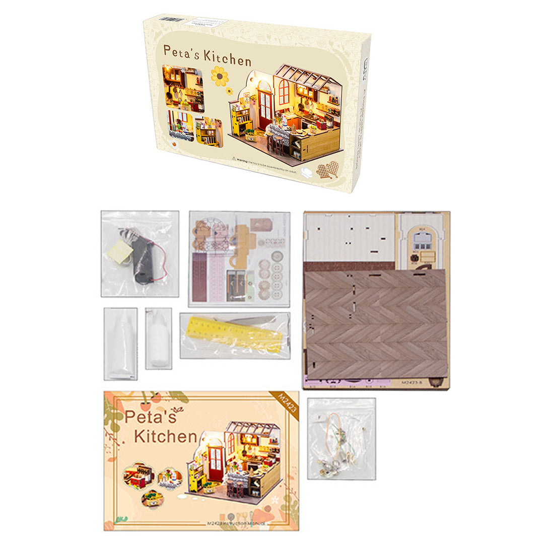 Peta's Kitchen DIY Miniature Dollhouse Kit