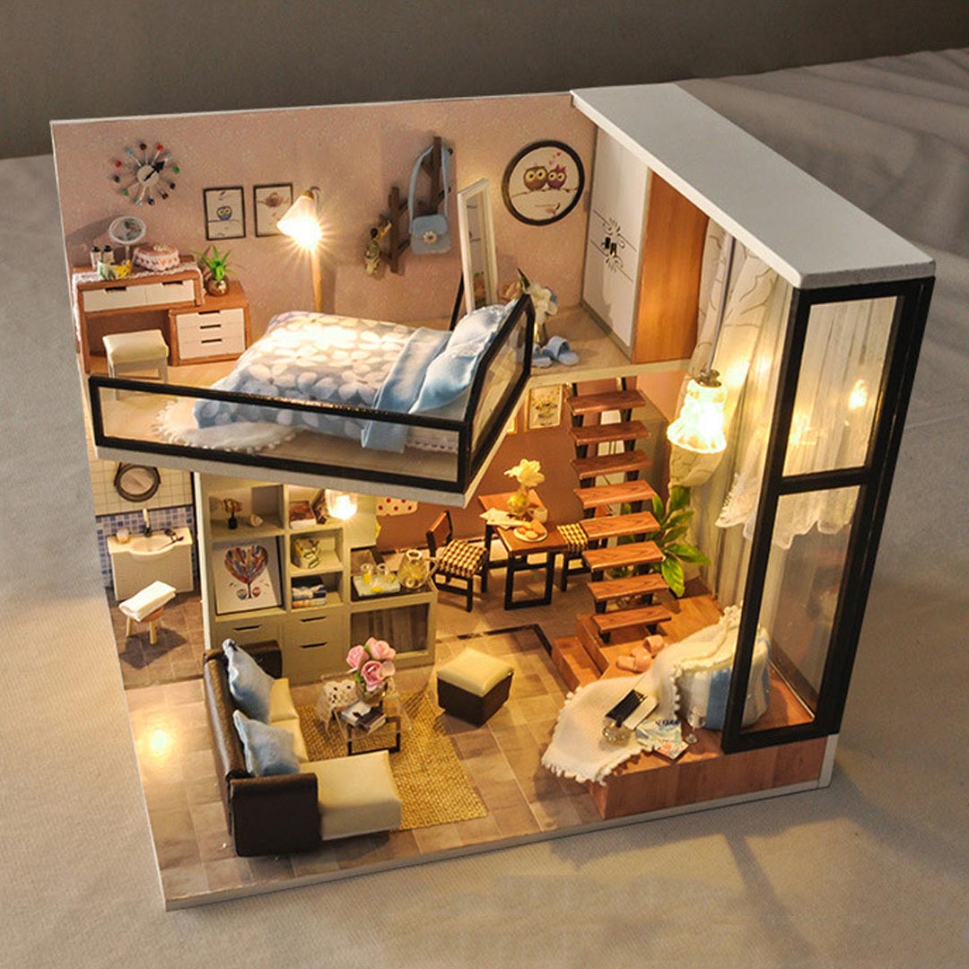 Warm Loft DIY Wooden Dollhouse Kit