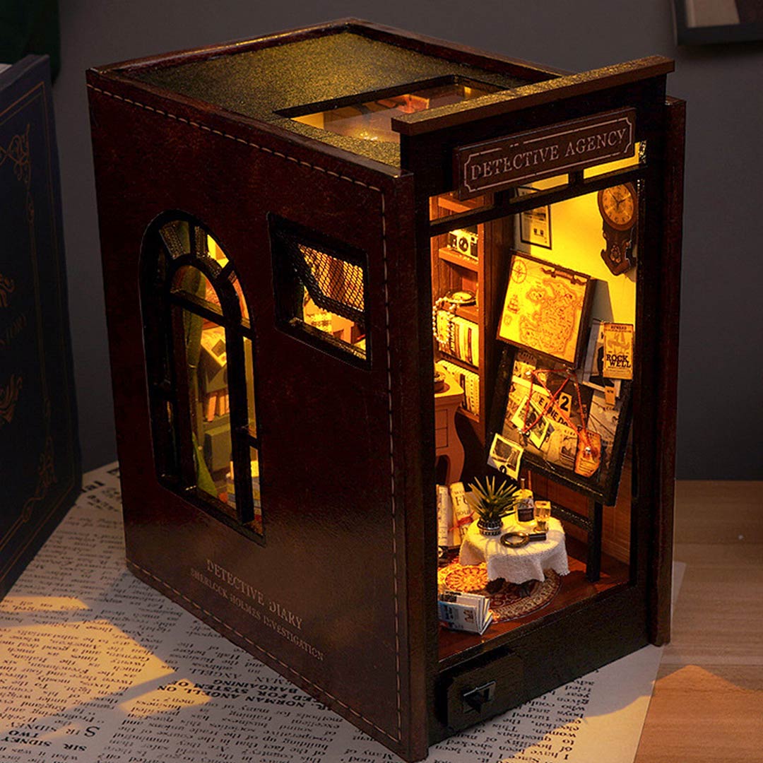 Detective Agency DIY Book Nook Shelf Insert