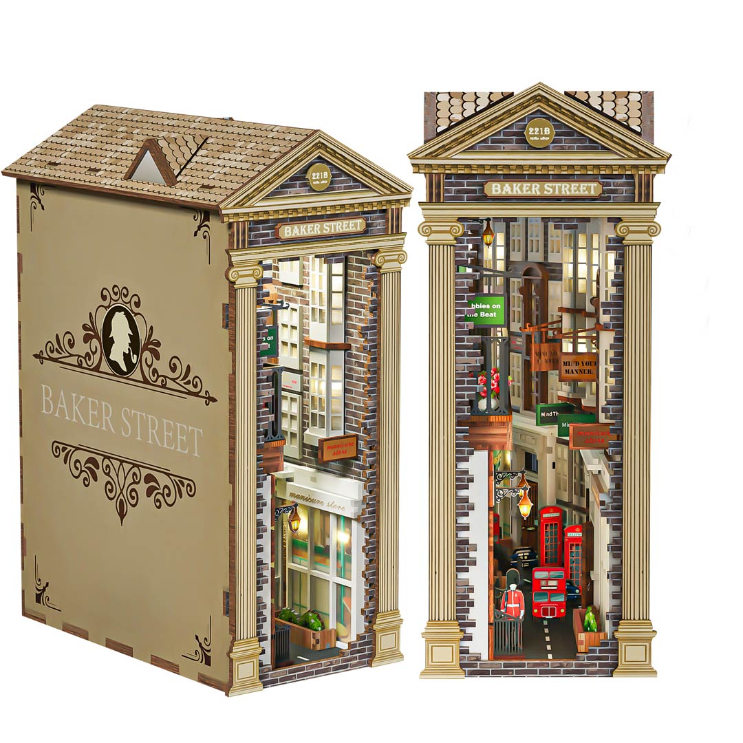 Baker Street 3D Wooden Puzzle Book Nook Kit