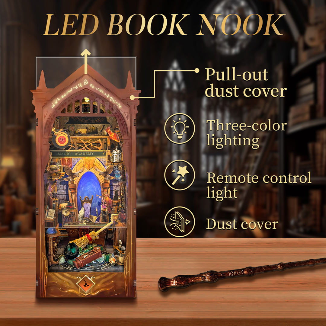 Magic Academy 3D Wooden Book Nook Kit