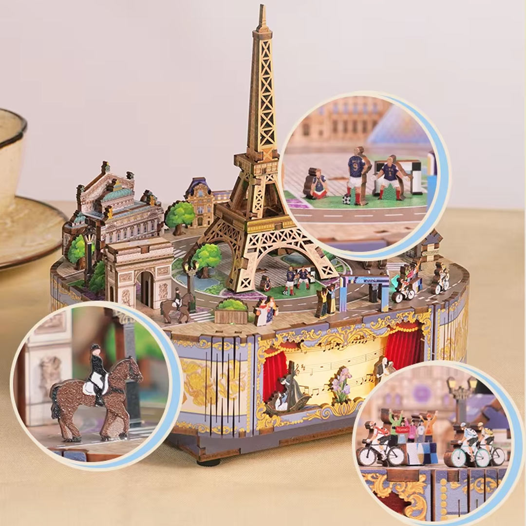 Romantic Paris DIY Wooden Music Box