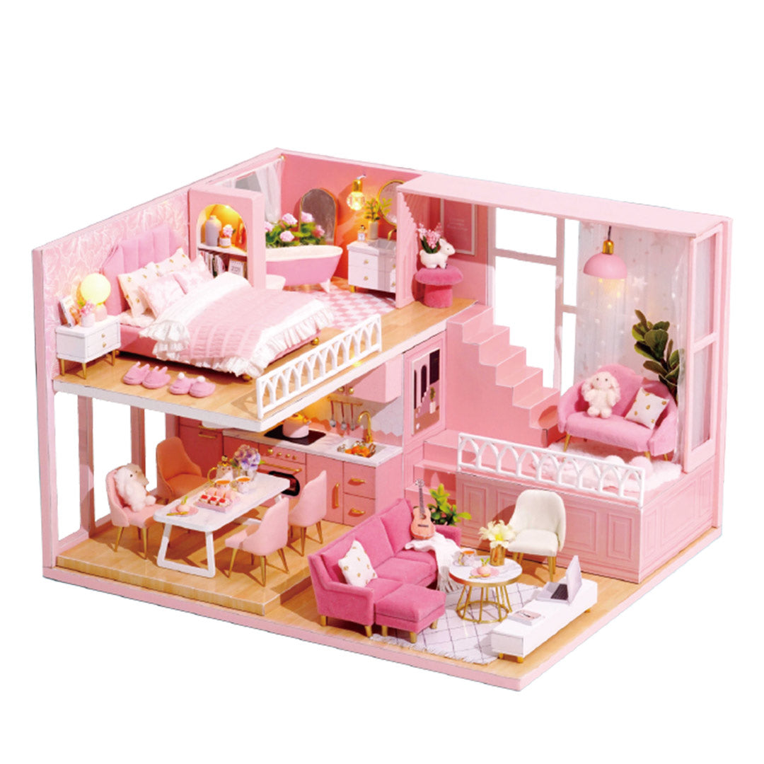 Warm Time Apartment Loft DIY Miniature Dollhouse Kit