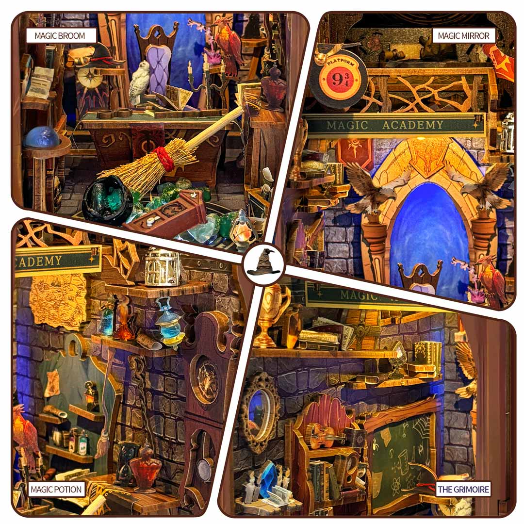 Magic Academy 3D Wooden Book Nook Kit