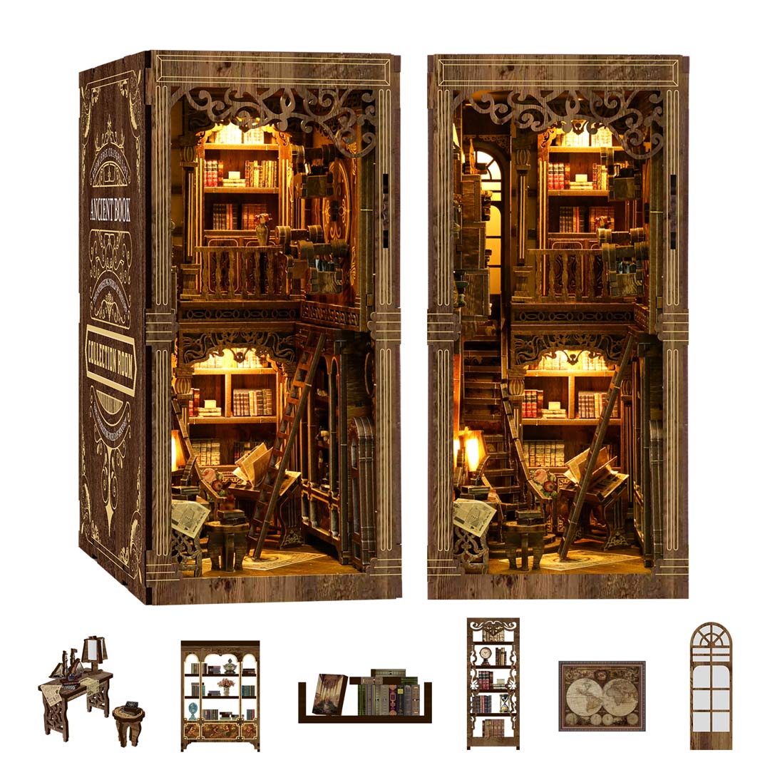 Ancient Book Collection Room 3D Wooden Puzzle Book Nook