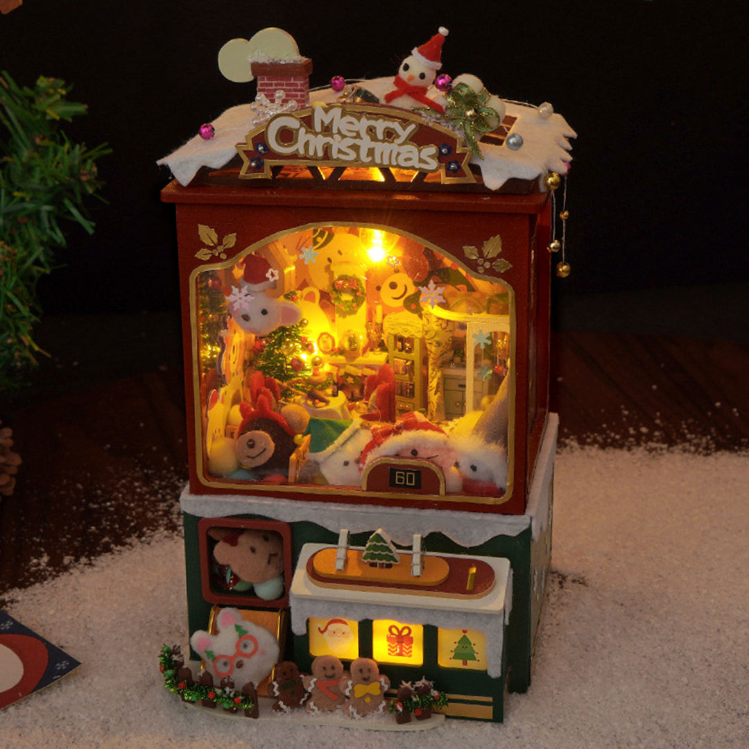 Merry Christmas Claw Machine DIY Wooden Music Box