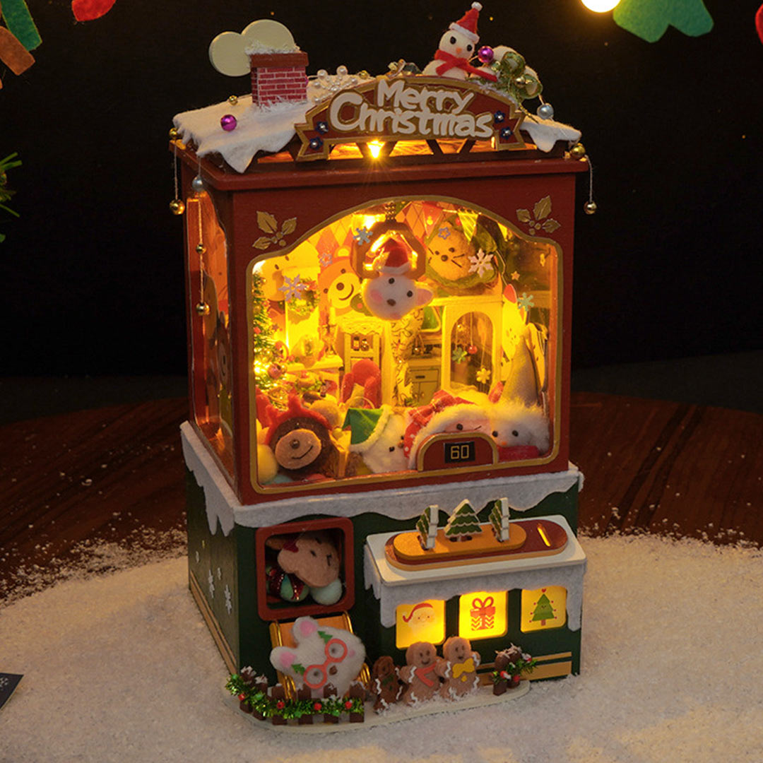 Merry Christmas Claw Machine DIY Wooden Music Box