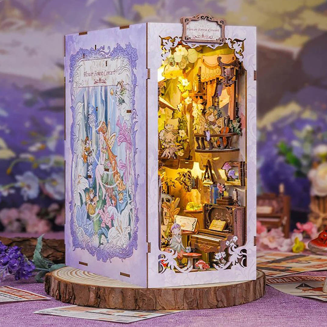 Flower Forest Concert DIY Wooden Book Nook Kit