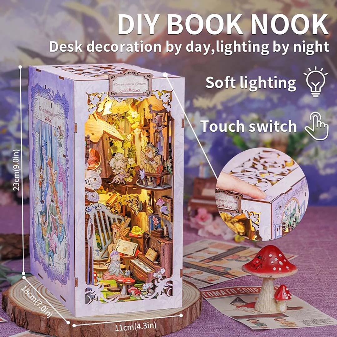 Flower Forest Concert DIY Wooden Book Nook Kit