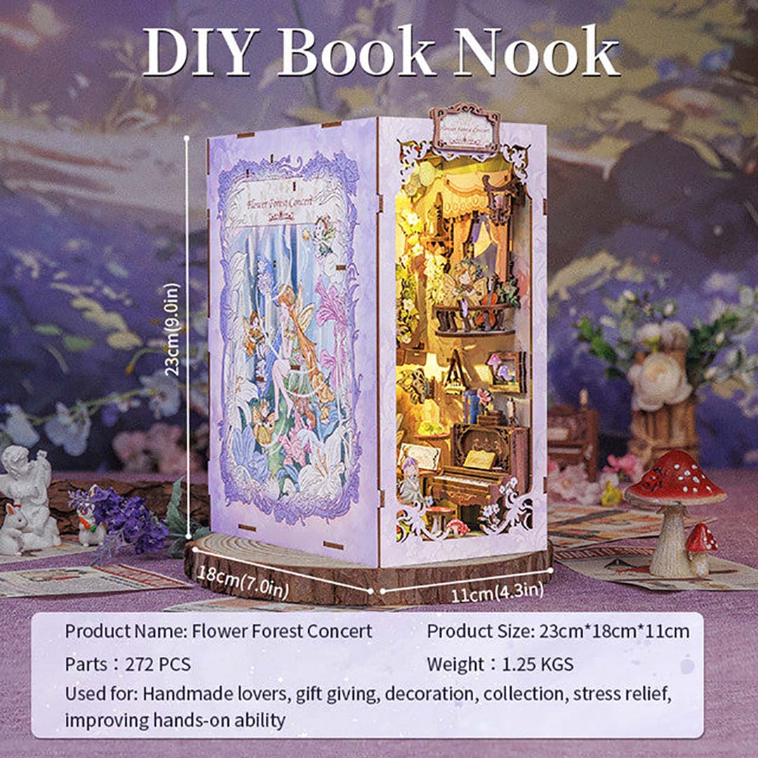 Flower Forest Concert DIY Wooden Book Nook Kit