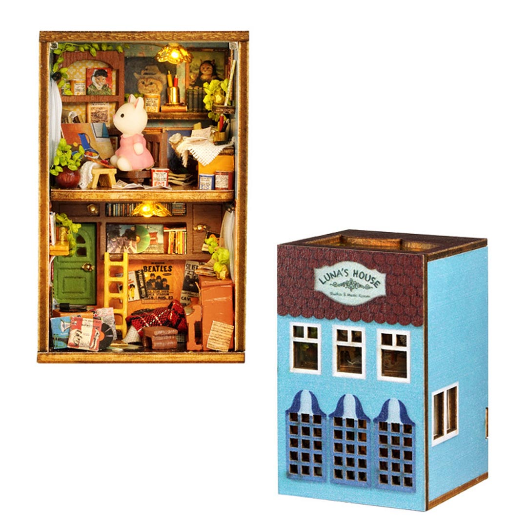 Mini Rabbit Town Wooden Doll House Kit with Furniture